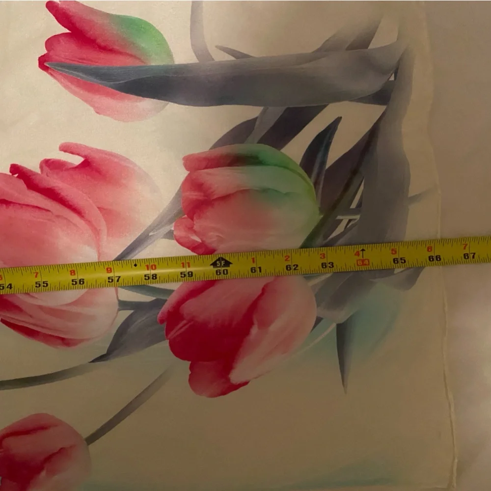 100% Silk Hand-Stitched Floral Shawl Scarf Wrap -Multicolor
